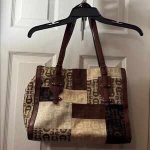 ETLENNE AIGNER 1949 Patchwork Tote Bag with Brown Accents
